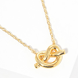 Gold Dipped Knotted Heart Pendant Necklace