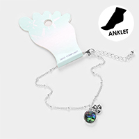 Abalone Cut Out Metal Sand Dollar Anklet