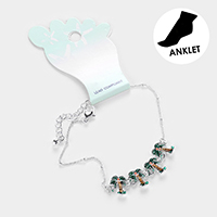 Enamel Palm Tree Link Anklet