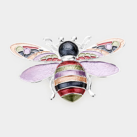 Colored Metal Honey Bee Magnetic Brooch