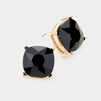 Square Stone Stud Earrings