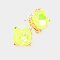 Square Stone Stud Earrings