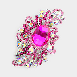 Oval glass crystal Brooch