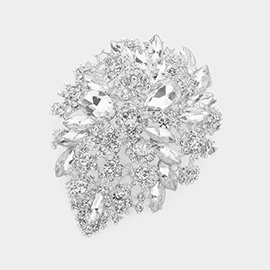 Floral Crystal Rhinestone Pin Brooch