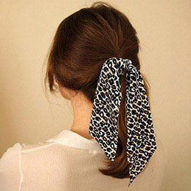 Leopard Pattern Velvet Pony Hairband