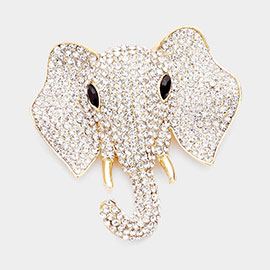 Rhinestone Elephant Pin Brooch