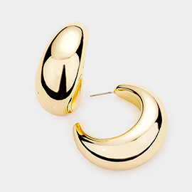 Bold Metal Half Hoop Earrings