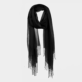 Solid Fringe Oblong Scarf