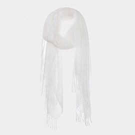 Solid Fringe Oblong Scarf