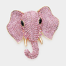 Rhinestone Elephant Pin Brooch