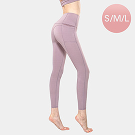 Solid Color High Rise Stash Pocket Tights