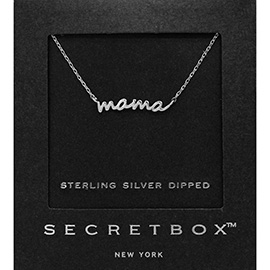 SECRET BOX_Sterling Silver Dipped mama Message Pendant Necklace