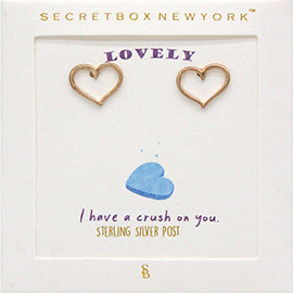 SECRET BOX_Metal Open Heart Stud Earrings