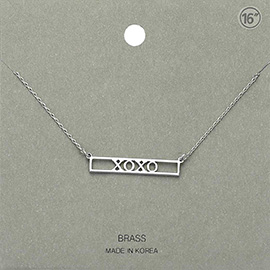 XOXO Brass Metal Pendant Necklace