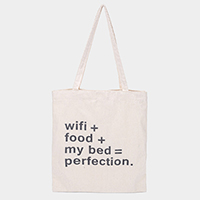 wifi + food + my Bed... Print Canvas Eco Bag