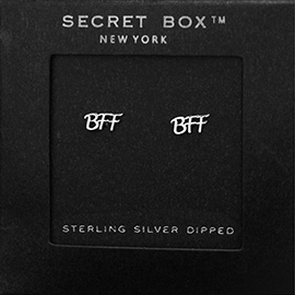 SECRET BOX_Sterling Silver Dipped BFF Message Stud Earrings