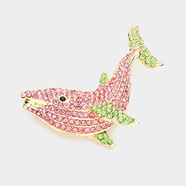 Rhinestone Whale Pin Brooch / Pendant