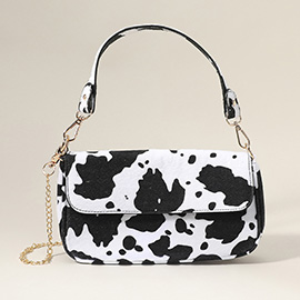 Cow Patterned Faux Leather Shoulder / Crossbody Bag