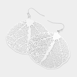 Brass Metal Leaf Earrings