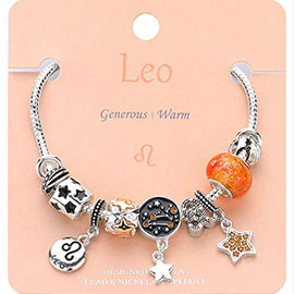 Leo Zodiac Sign Constellation Multi Bead Charm Bracelet