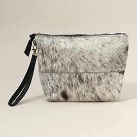 Animal Patterned Genuine Leather Clutch Bag