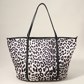 Faux Leather Leopard Patterned Tote Bag / Shoulder Bag