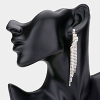 Rhinestone Fringe Dangle Evening Earrings