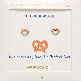 SECRET BOX_Metal Pretzel Stud Earrings