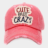 CUTE BUT CRAZY Message Vintage Baseball Cap