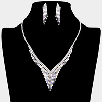 Rhinestone Fringe Necklace