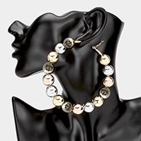 Metal Ball Hoop Earrings