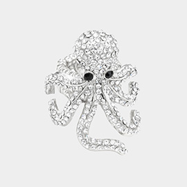 Rhinestone Embellished Octopus Stretch Ring