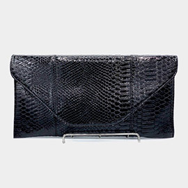 Snake Skin Patterned Envelope Clutch / Shoulder Bag