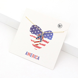 American USA Flag Flip Flop Pendant Necklace