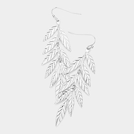 Metal Leaf Dangle Earrings