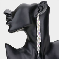 Rhinestone Pave Fringe Evening Earrings