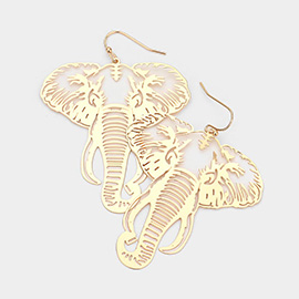 Elephant Filigree Dangle Earrings