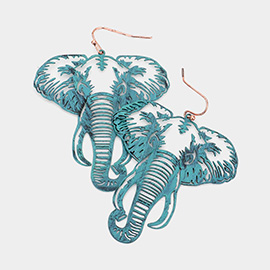 Elephant Filigree Dangle Earrings