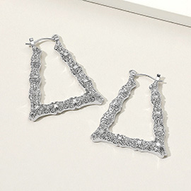 Rhinestone Pave Bamboo Pin Catch Earrings