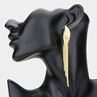 Rhinestone Pave Fringe Down Evening Earrings