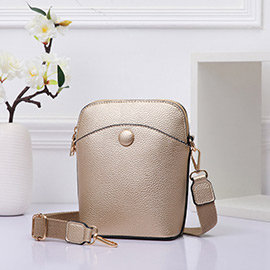 Pebbled Faux Leather Mini Crossbody Bag