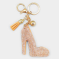 Bling Stiletto Heel Tassel Keychain