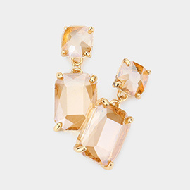 Square Rectangle Link Dangle Evening Earrings