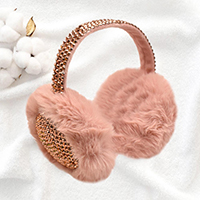 Studded Fluffy Plush Fur Foldable Earmuff