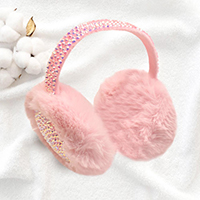 Studded Fluffy Plush Fur Foldable Earmuff