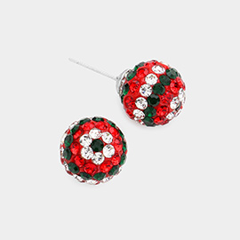 Shamballa Ball Stud Earrings