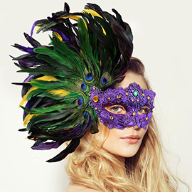 Mardi Gras Masquerade Venetian Feather Mask