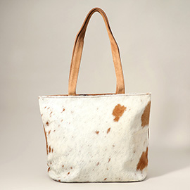 Animal Patterned Genuine Fur Calf Tote Bag / Shoulder Bag