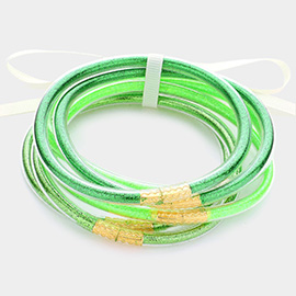 6PCS - Glitter Jelly Tube Bangle Bracelets