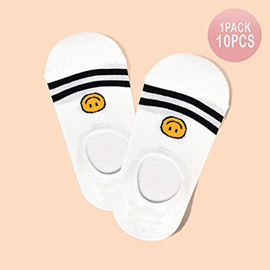 10Pairs - Smile Accented Socks